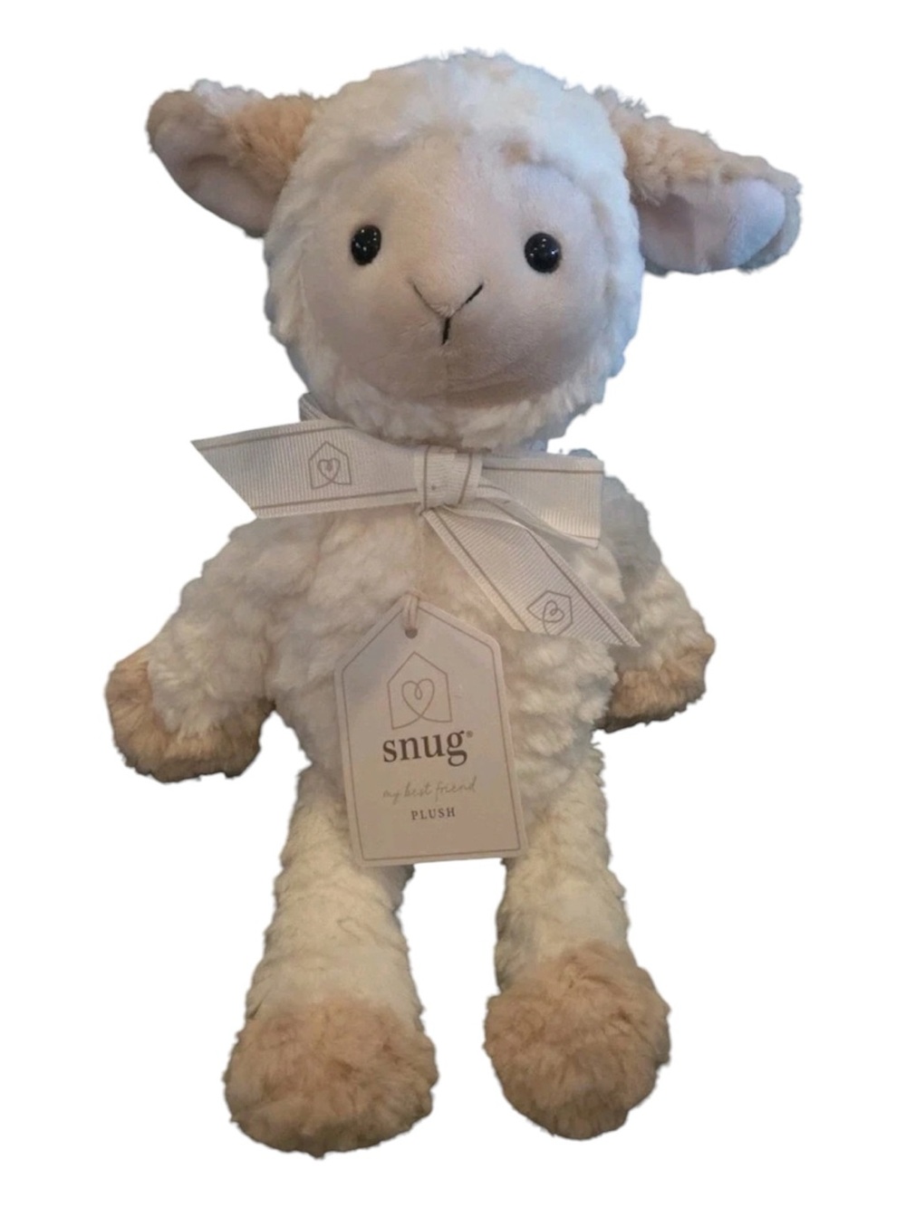 Snug Plush Lamb Stuffed Animal - Cream & Tan 12” NWT